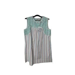 Sister Mary dress Candy stripe floral embroidered Madelina Medium NWT boho‎